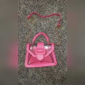 MMS Design Studio | Transparent And Pink Mini Bag with Detachable Strap